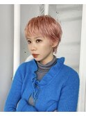 コットンピンクのハイトーンショート