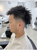 barber フェード ベリーショート ツイストパーマ