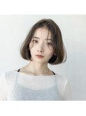 大人かわいい前髪セシルカットココアブラウンフリンジウェーブ