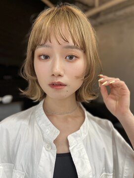 キラ 渋谷(KILLA) くびれボブ/外ハネボブ/ミルクティーベージュダブルカラー表参道