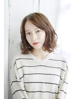 マーブルズ 横浜店(marbles)&nbsp;マロンベージュ/ゆるふわ巻き/ミディアムボブ[横浜]