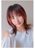ミディアム顔周りレイヤー外ハネレイヤー