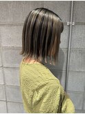アッシュベージュ×アンブレラカラー(ブロンド/グレージュ)
