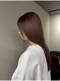 レイヤーカットミルクティーベージュブリーチなしダブルカラー
