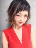 切りっぱなしボブ☆ショートバング☆ハイライト☆グラデーション