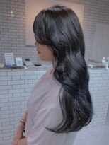 ジーナ 梅田(Zina)&nbsp;韓国hair/韓国式レイヤーcut/くすみブルー