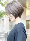 30代40代におすすめショートボブアッシュブラウンハイライト黒髪