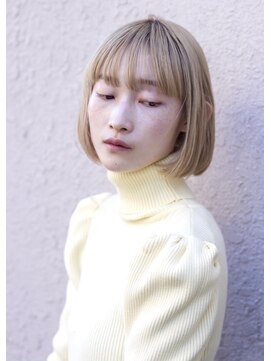 ホリデイズ ケアアンドスパ 練馬 豊島園(HOLIDAYS) 【HOLIDAYS】大人ハイトーンベージュ×ボブ /練馬/髪質改善