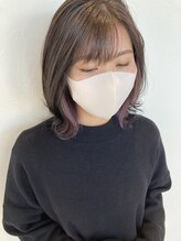 エヌヘアーファクトリー(n hair factory) 春先取りインナーピンク♪外ハネミディ