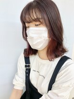 クオリス 上板橋店(QUALIS) インナーカラー★赤系/ボブ/韓国風ヘア/外ハネ/20代から人気!