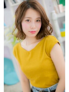 ミック ヘアアンドメイク アップ 駒込店(miq Hair&Make up) 耳かけも◎アシンメトリーレイヤーカール小顔ヨシンモリc1