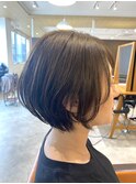 韓国風ヘアスタイルシースルーバングイルチャベンショートボブ