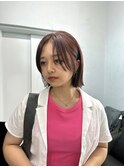 シースルー×切りっぱなしボブ