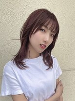 アノン anon レイヤーカット　ぱっつん前髪　ブラウンカラー