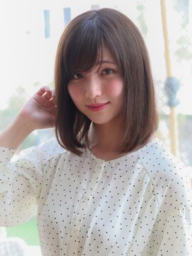 マイラ 銀座(myla) 似合わせくびれ小顔カットネビージュワンレンひし形ボブルフ黒髪