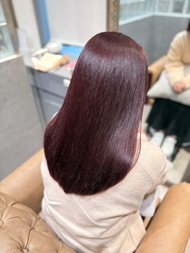 プアメリア 名古屋(Puamelia) ブリーチなしダブルカラー/ピンクパープル/ケアカラー/髪質改善