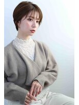 ムウ 難波(MOU)&nbsp;ショートボブくびれヘアアプリコットオレンジ20代30代40代50代