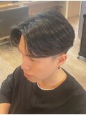 Haleブルーブラックフェザーパーマサーフカールニュアンスパーマ