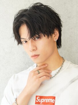 ビカム 名駅(become) フェザーパーマ×センターパート黒髪/名古屋/名駅