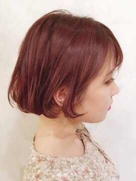 ブロック ジャポン(bloc japon) アンニュイ感漂う柔らかピンクブラウンボブ　ショートボブ