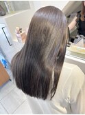 髪質改善カラー×暗めグレージュ
