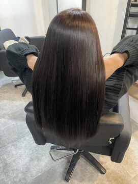 ラフ(LAFF) 艶カラー/ダークブラウン/髪質改善ストレート/ケアカラー