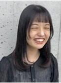 ◎前髪オン眉フェイスレイヤー鎖骨ミディアム
