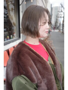 チャプター 問屋町(chapter) 髪質改善ミニボブパツっとボブブリーチなし透明感ケアカラー