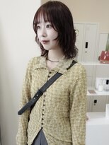 チーカ(chica)&nbsp;ボルドーカラー×ミディアムレイヤーパーマ