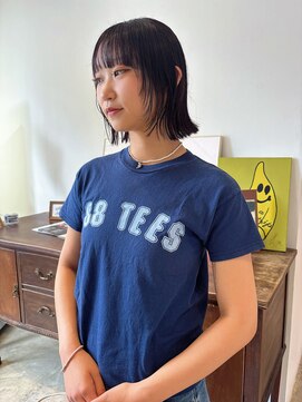 ヘアーアイストゥーレ(HAIR ICI TRE) フェイスレイヤー　ぷつっとボブ　レッド　ボルドーカラー　夏