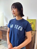 ヘアーアイストゥーレ(HAIR ICI TRE) フェイスレイヤー ぷつっとボブ レッド ボルドーカラー 夏