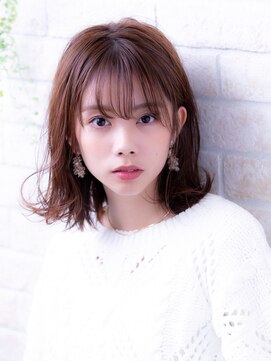 エルデ ナインズ ヘアー スタンド 川口店(elde 9's HAIR STAND) イメチェンフォギーベージュ耳かけ毛先パーマ厚めバング