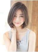 イメチェン外ハネボブ美髪ワイドバングミディアムレイヤーカット