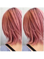 エヌプラス(N+)&nbsp;くびれヘアアプリコットオレンジ夏ハイライトカラー