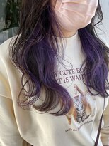 アチーブ ヘア デザイン(achieve hair design)&nbsp;暗髪ブラウン+寒色系パープルインナーカラー
