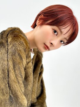 ラフィスヘアー アール 川西店(La fith hair R) 【La fith】丸みショート×レッドブラウン
