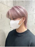 韓国風メンズミルクティーベージュダブルカラーハイトーンカラー