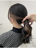 インナーカラーミルクティーベージュイヤリングカラー