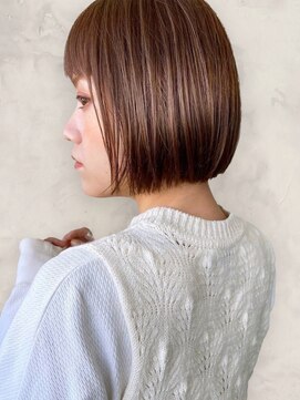 ヘアープロデュース ラピセット 松山(Lapset) 20代30代40代小顔切りっぱなし大人ヘイリーボブアッシュ