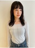 セミロングパーマ