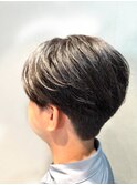 ナチュラル後ろ流しセンターパート/10代/20代/メンズカット/行徳