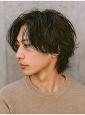 メンズウルフカットソフトウルフマッシュウルフメンズミディアム