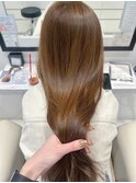 明るめベージュカラー*ブリーチなしカラー*ロングヘア*髪質改善