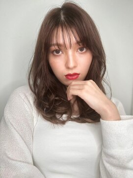 カバーヘア イヴ 戸頭店(COVER HAIR EVE) 透けバングヘーゼルグレージュくびレイヤーp1戸頭20代30代40代