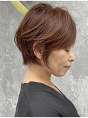 ◎前下がりショートボブハンサムショートカットカラーパーマケア