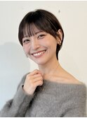 丸みショート/ショート/ショートボブ/暖色系カラー/小顔