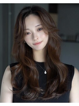 レノラ 本町(LENORA) 美髪ミディアムレイヤーカットデジタルパーマチェリーブラウン