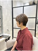 白髪ぼかし/白髪改善カラー/ショート/透明感カラー/脱白髪染め