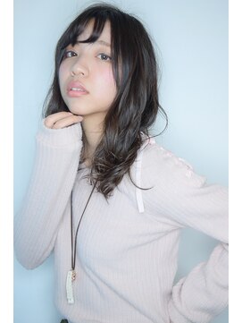 ラウンジ モリオ イケブクロ(Lounge MORIO Ikebukuro) 【morio池袋】黒髪斜めバングゆるふわセミロング