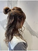カジュアルハーフアップアレンジ